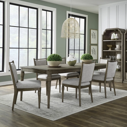 Hickory Grove 7 Piece Dining Set in Heirloom Brown Wood