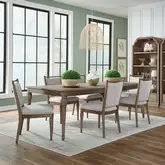 Hickory Grove 7 Piece Dining Set in Heirloom Brown Wood