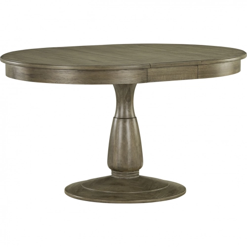 Hickory Grove 42" Round to 54" Oval Pedestal Dining Table in Brown Wood