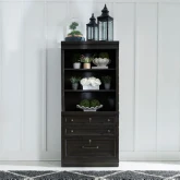 Harvest Home 2 Piece Hutch & Cabinet Set in Distressed Chalkboard Gray