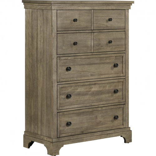 Haven Hills 5 Drawer Chest in Camel Beige Brown Wood
