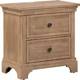 Haven Hills Nightstand w/ Charging in Camel Beige Brown Wood