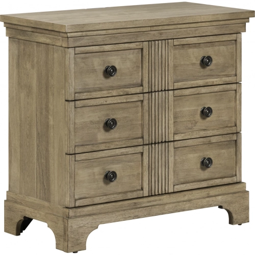 Haven Hills Bedside Chest w/ Charging in Camel Beige Brown Wood