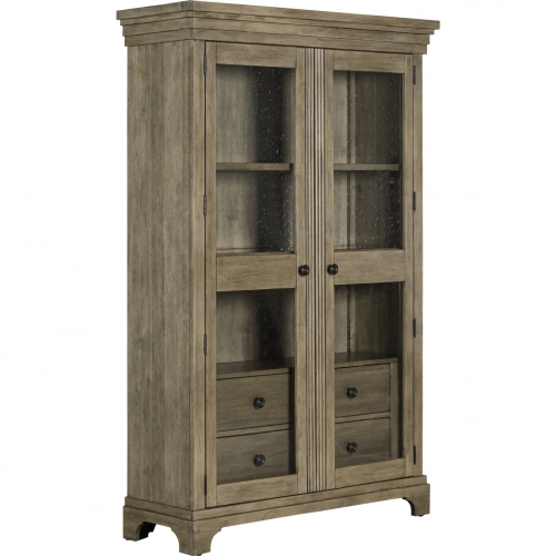 Haven Hills Display Cabinet in Camel Beige Wood & Glass