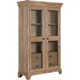 Haven Hills Display Cabinet in Camel Beige Wood & Glass