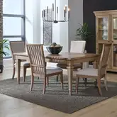 Haven Hills 5 Piece Dining Set in Beige Wood & Sand Fabric