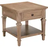 Haven Hills End Table in Camel Beige Brown Wood