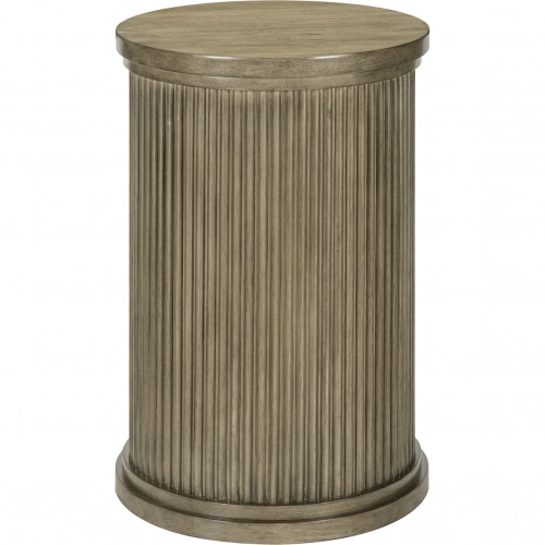 Haven Hills Round Chairside Table in Camel Beige Brown Wood