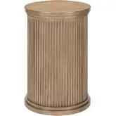 Haven Hills Round Chairside Table in Camel Beige Brown Wood