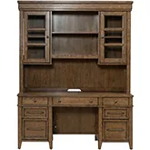 Carolina Park Credenza & Hutch in Amber Brown Wood