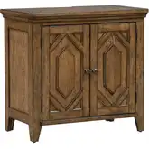 Carolina Park 2 Door Bedside Chest w/ Charging Station in Brown Wood