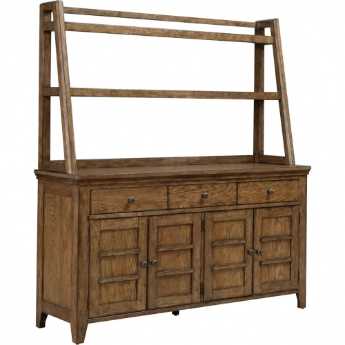 Carolina Park Server & Hutch in Amber Brown Wood