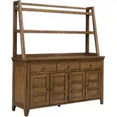 Carolina Park Server & Hutch in Amber Brown Wood