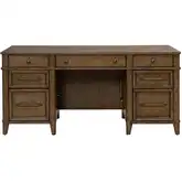 Carolina Park Jr Executive Desk in Amber Brown Wood