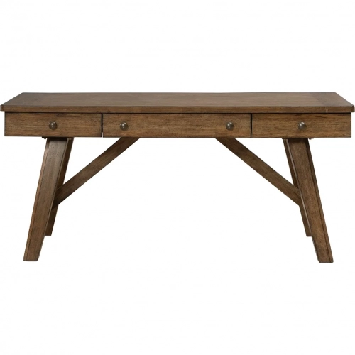 Carolina Park Writing Desk in Amber Brown Wood