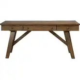 Carolina Park Writing Desk in Amber Brown Wood