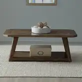Carolina Park Coffee Cocktail Table in Amber Brown Wood