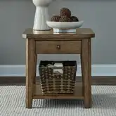 Carolina Park End Table in Amber Brown Wood