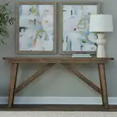 Carolina Park Sofa Table in Amber Brown Wood