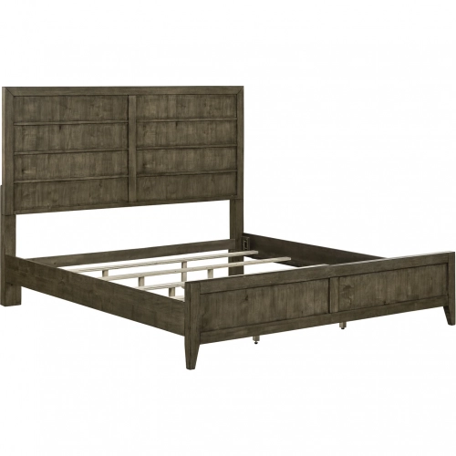 Shaker Lakes California King Panel Bed in Harvest Brown Wood