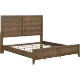 Shaker Lakes California King Panel Bed in Harvest Brown Wood
