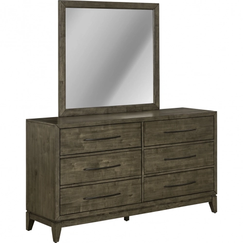 Shaker Lakes Dresser & Mirror in Harvest Brown Wood