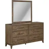 Shaker Lakes Dresser & Mirror in Harvest Brown Wood