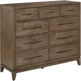 Shaker Lakes 9-Drawer Desser Chest in Harvest Brown Wood