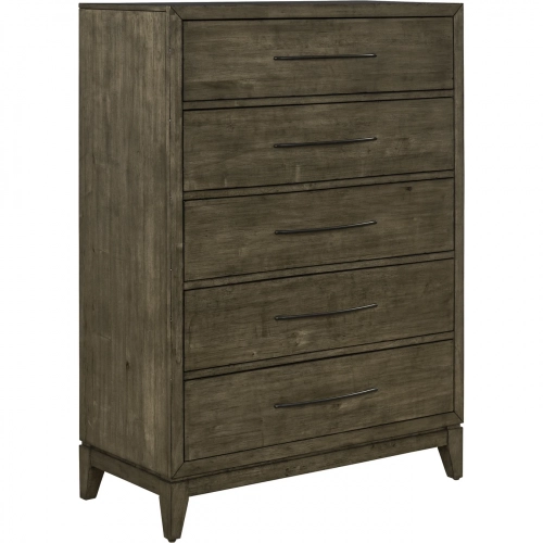 Shaker Lakes 5-Drawer Chest in Harvest Brown Wood