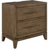 Shaker Lakes Nightstand with Charging Station in Harvest Brown Wood