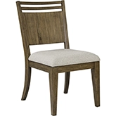 Shaker Lakes Panel Back Dining Chair in Wood & Taupe Fabric (Set of 2)