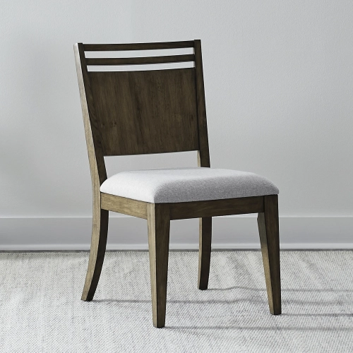 Shaker Lakes Panel Back Dining Chair in Wood & Taupe Fabric (Set of 2)