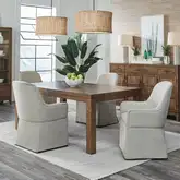 Shaker Lakes 5-Piece Dining Set in Wood & Taupe Fabric