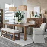 Shaker Lakes 6-Piece Dining Set in Wood & Taupe Fabric