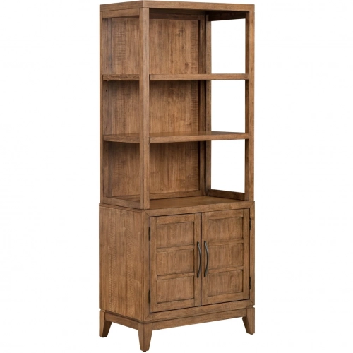 Shaker Lakes Door Cabinet Bookcase in Harvest Brown Wood