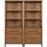 Shaker Lakes 2-Piece Lateral Bunching Bookcase in Harvest Brown Wood