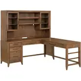 Shaker Lakes L Shaped Desk & Hutch Set in Harvest Brown Wood
