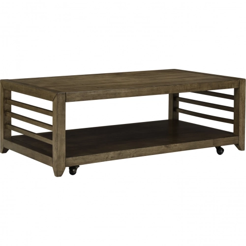 Shaker Lakes Cocktail Table in Harvest Brown Wood