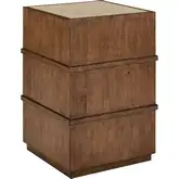Shaker Lakes Chair Side Table in Harvest Brown Wood & Neutral Granite