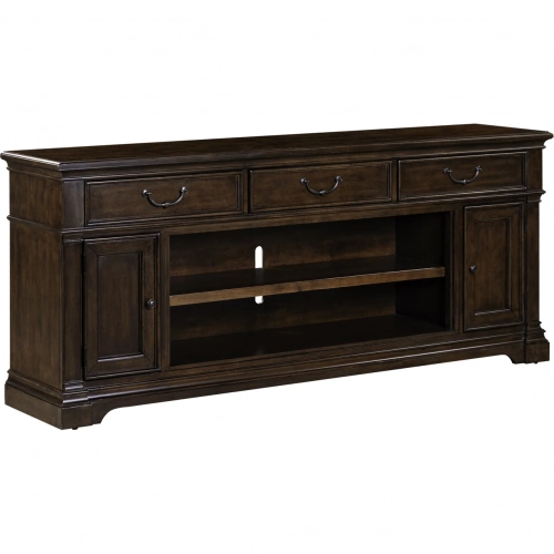 Arden Road 84 Inch Fireplace TV Console in Satin Cherry Finish