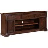 Arden Road 84 Inch Fireplace TV Console in Satin Cherry Finish