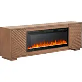 Easton 84 Inch TV Stand Fireplace Console in Urban Bronze Wood