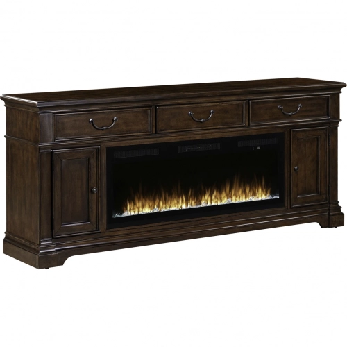 Arden Road 84 Inch TV Stand Fireplace Console in Satin Cherry Finish