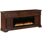 Arden Road 84 Inch TV Stand Fireplace Console in Satin Cherry Finish