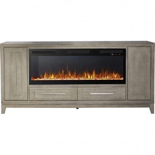 Brentwood 80 Inch TV Stand Fireplace Console in Sandstone Finish Wood