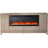 Brentwood 80 Inch TV Stand Fireplace Console in Sandstone Finish Wood