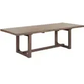 Harmony 102" Extension Trestle Dining Table in Brownstone Wood