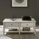 Lake House Coffee Cocktail Table in Weathered White Oak Veneer