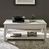 Lake House Lift-Top Coffee Cocktail Table in Weathered White Oak Veneer
