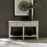 Lake House Sofa Table in Weathered White Oak Veneer